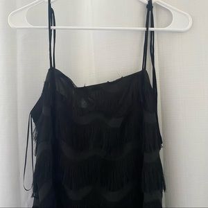 Fringe dress in black from Zara